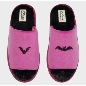 NWT Dluxe by Dearfoams Memory Foam Halloween Bat Slippers Women's Size M (7/8)